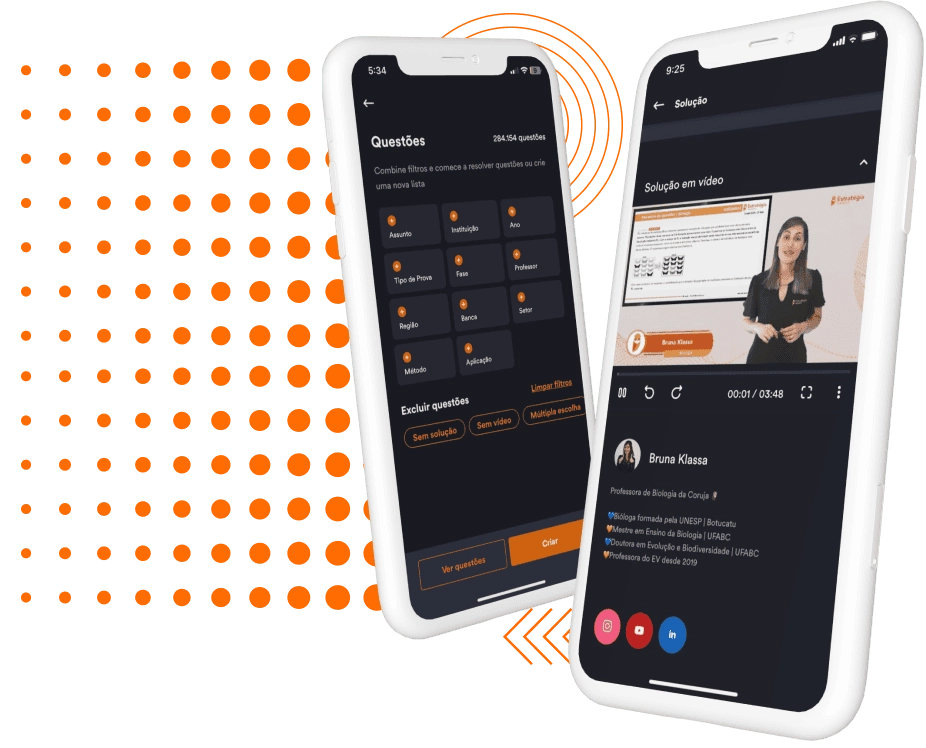 Smartphone com o app Estratégia