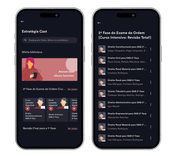 Smartphone com o app Estratégia