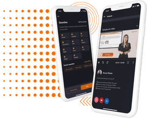 Smartphone com o app Estratégia